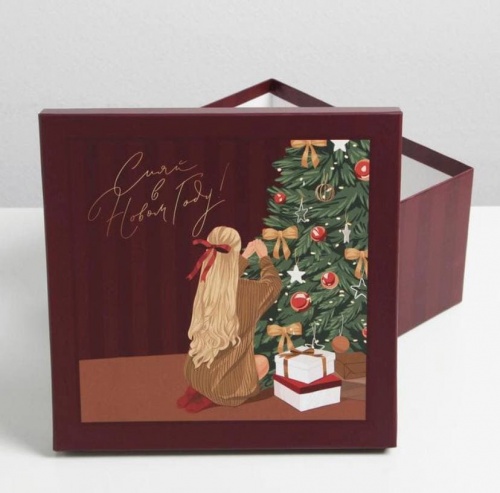 Коробка подарочная «Новогодний», 26.2 × 26.2 × 14 см фото 2