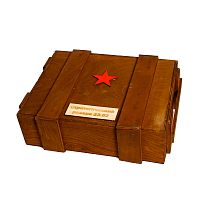 Деревянный ящик коричневый  Боевой запас на 23 февраля 35*27*10