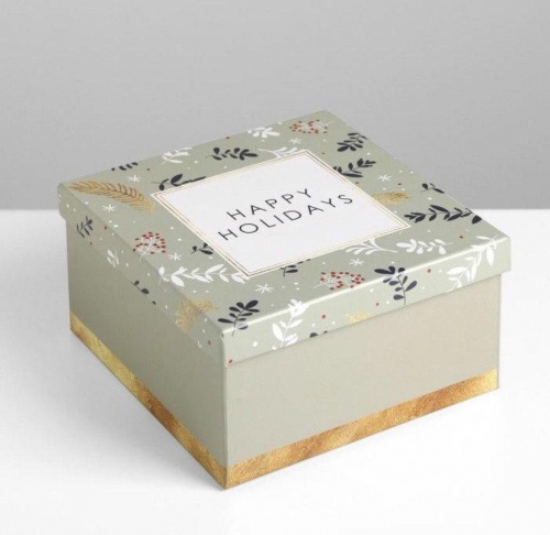 Коробка подарочная «Новогодняя нежность», 16 × 16 × 9 см